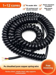 National Standard Spring Retractable Cable 2-7 Core 0.2-2 Square Copper Spiral Power Cord