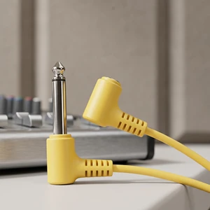 3.5mm Mono Audio Cable Right Angle Male to Male PVC Audio Cable for Amplifier Speaker PA System Sound Equipment