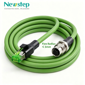 High Flex Robotic Cable M12 to RJ45 Cat6A Shielded Ethernet Cable for Servo/Robot Arm