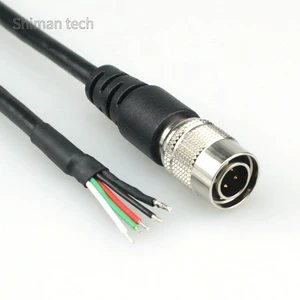 HR10A-7P Female Hirose Connector to Open End I/O Cable