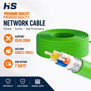 HS Customized High-Flex 8-Conductor Industrial Ethernet Cable Twisted Pair Oxygen-Free Copper for Household Use