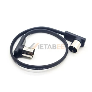 Space-Saving Flat MIDI Cable 5-Pin DIN 90-Degree 30cm Flexible PVC Routing Cord Effect Pedalboard Stage Audio Control System