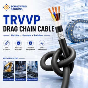 TRVVP Industrial Drag Chain Cable 2-16 Core 0.5-2.5mm² Shielded Flexible Copper for Industrial Motion Wiring Wire OEM CE RoHS