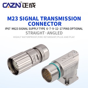 M623 Straight Male/Female Metal Assembled Power Aviation Plug Crimp Connector IP65/IP67 6/7/9/12/17 for Robot Servo Motor