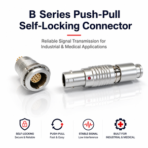 UHUB FGG.1B 6 Pin Panel Mount Socket Push Pull Circular Connector For Automation Servo Motors
