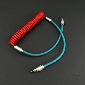 2025 Aluminum Alloy Spiral Curly Nylon Braided Type C PD60W 100W USB-C Data Cable Spring Coiled Charging Cable for iPad Macbook