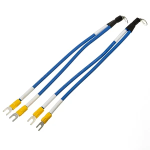 High-Conductivity Durable Flexible Power Cable With Fork Ring Terminals For Battery Automotive Marine Solar Applications