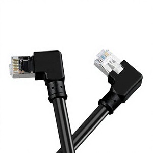 Cat6A Industrial Ethernet Cable Profinet High Flexible Drag Chain Black Gigabit Elbow Network 8-Conductor Pure Copper Twisted