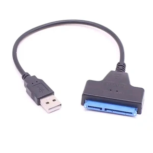 USB2.0 SATA Adapter Cable 0.2m/0.5m Braid Shielded Cable for SSD HDD External Hard Drive USB Type Charging Cable Camera Use