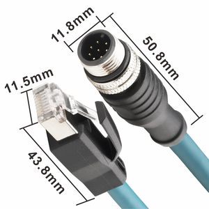 M12 a D X-Coded 4pin 8pin Male to RJ45 Cable Industrial Ethernet Cable IP67 Waterproof Connecting Line Wire
