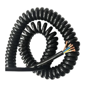 2 3 4 Core PU Spiral Spring Cable 1 1.5 2.5 4mm2 Retractable Flexible Coiled Wire Copper Core OEM ODM Factory Custom