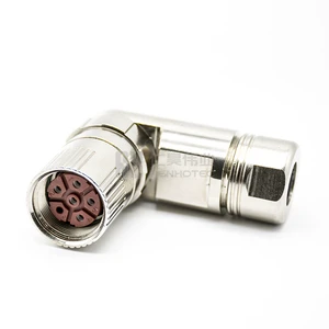M23 6 Pin 8Pin Female Straight / Angled Cable Plug Power Connectors for Connecting Electrical Drives and Servo-motors