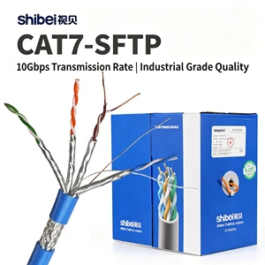 Standard 10Gbps CAT7 SFTP Cable 600MHz 23AWG Pure Copper Shielded Internet Network Wire For Project Cat 7 Ethernet Cable