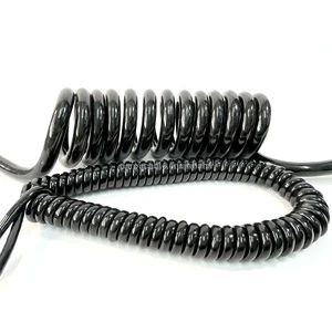 4/5/6/7/8 Core Stranded Oxygen-free Copper Wire Shield Insulation PUR Sheath Electric Spiral Cable for Medical Power
