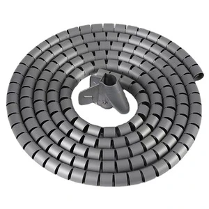 Hot Sell Plastic Spiral Wrapping Band Cable Tidy Sleeves DIY Nylon 15-30mm Diameter Grey White Black Efficient Clean