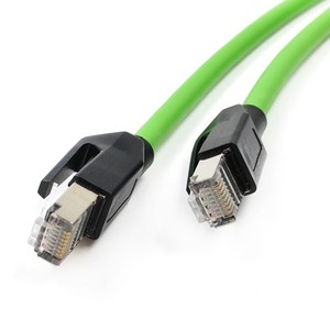 Factory Custom Industrial Ethernet RJ45 to RJ45 Cat6A CAT5E SFTP Double Shielded Ethercat ProfinetPVC PUR Network Drag Cable