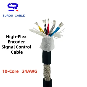 PMS 2464 24AWG 10-Core Highly Flexible Single Pair Twisted Shielded Signal Cable Encoder Cable Automation Equipment Cable