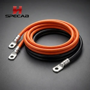 Pair 50mm2 1/0 AWG Battery Cable Red Black 600V-1500V Terminated Lugs 1ft 3ft 6ft for Off-grid Solar Inverter CE