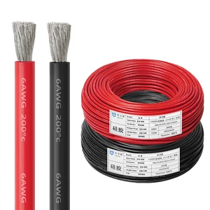 New Energy Solid Conductor Extra-soft Silica Gel Cable 1-30AWG 600V High-Temperature Power Cord for Aircraft Lithium Battery