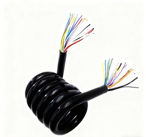 Retractable Flexible Pole Spiral Cable High Flexibility Drag Chain Cable Solid PVC Insulation
