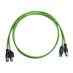 AN HUA Gigabit M12 RJ45 Industrial Ethernet Cable High Flexible Communication Shielded Waterproof Connector for New Energy