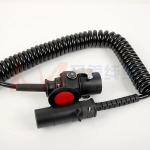 European Trailer Spiral Cable 15 Pin to 15 Pin Truck Trailer Cable with Plug