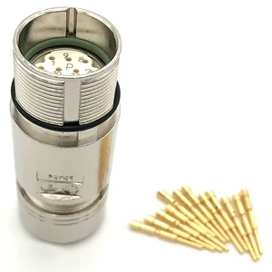 M23 12-Pin Male Aviation Connector | Mating Plug for Servo Motor Feedback Encoder
