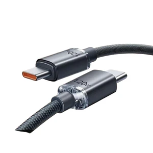 120W USB-C to Type-C Nylon Jacket 6A PD Fast Charging Cable Pure Copper Conductor for Mobile Phones Laptops Cameras Earphones