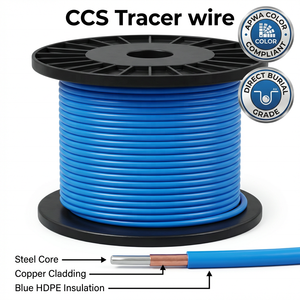 AITE CCS Tracer Wire 10/12/14 AWG GA HMWPE/HDPE Insulation Direct Burial For Water Line