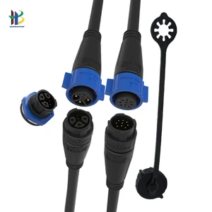3+5 9 Pin Bayonet Coupling Waterproof Connector with Overmolded Hybrid Cable for Stage Lighting and Audio Signal Power Systems