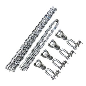 Galvanized Preformed Guy Grip Dead End 1/4 In 48 Core Fiber Optic Cable
