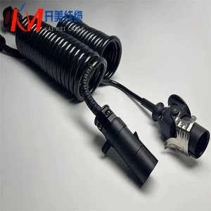 7-core XLPE Copper Conductor Trailer Spiral Wire 24V -40C to +85C PU Jacket KMcable RVUT Model