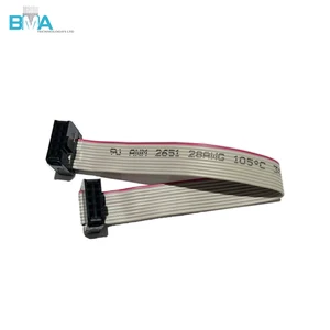 IDC Flat Ribbon Cable Assembly 10Pin 1.27mm Pitch 150mm UL2651 28AWG Custom Wire Harness for PCB & Industrial Control