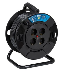 50m extendable professional cable reel with reset, 4 sockets 3x1.5mm IP20 (Simon EX562599)
