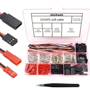 40 Sets Servo Plug Male Female Connector Crimp Pin Cable Kit with Connectors Plug