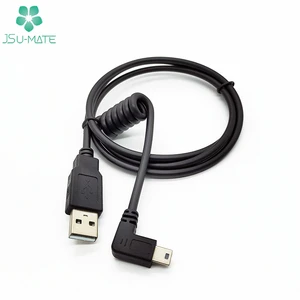 Custom Camera USB Cord Type a to Mini-B USB Charger Cable Coiled USB-A Male to 5 Pin Mini-B Male Charging Cable for Camera