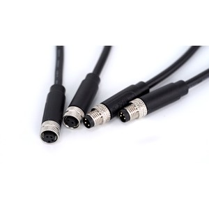 Waterproof M8 Series Industrial Ethernet Cables Built of PVC/PUR Jacket Shielded Cable with M8 Series Female Connector