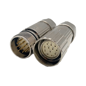 SVLEC Female DIN M23 12P Brass Nickel-plated Wireable Crimp Terminal Connector for Automotive Servo Motor