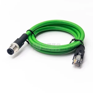 Ethercat Cable M12 D-code D Code 4pin 4 Pin To RJ45 Cat5e Ethernet
