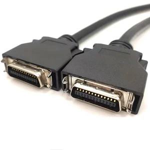 18 Twisted Pairs 36 Pos MDR Male to Half Pitch CN36 Pin SCSI Servo Shielded Copper Core PBT PVC Data Cable with Screw