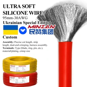 US Standard 200Degree High Temperature Resistant Silicone Wires 8AWG 10AWG Silicone Rubber Insulated Lithium Battery Cable