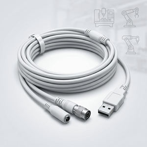 OEM Industrial Wire Harness USB Cable with M12 Circular Connector for Robotics and Smart Manufacturing Cable Assembly