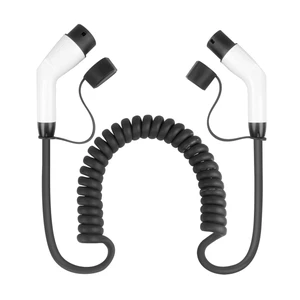 New Type 2 to Type 2 EV Spiral Charging Cable 32A 7KW/22KW TPU Coiled Spring Cable IP55 Rated European Standard CE for Certified