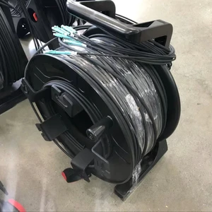 OUFU Tactical Armored Spiral Tube Fiber Cable GJYFJKH-42 4 Conductors PVC Jacket Outdoor Communication Aerial Use -40 +80 Bend
