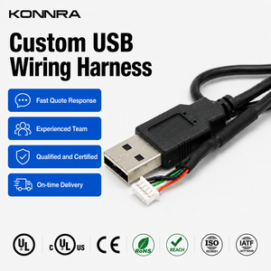 OEM Custom USB Wiring Harness USB A Male To 5Pin Connector Cable Assembly For Electronic Device