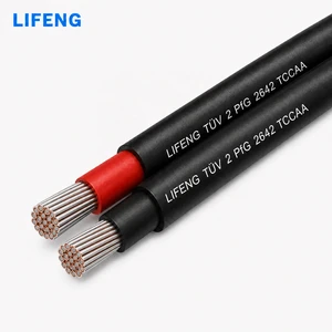 Twin Core TCCAA TUV 2 PfG 2642 1500V DC Solar Cable 2x10mm2 Aluminum Alloy Photovoltaic PV Wire for Home RV Energy System