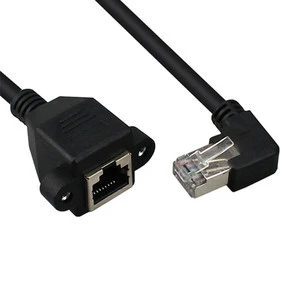 Male to Female UTP 8P8C RJ45 Lan Right Angle Ethernet Cat5 Cat6 Cable
