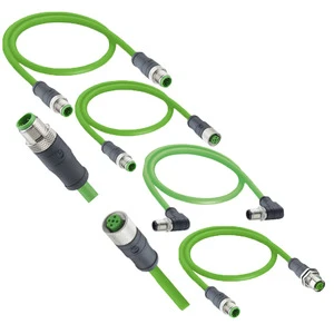 Lutronic M12 D Code 4 Pin Profinet Ethernet Cable Assembly Shielded PUR IP67 Copper Core 1m Electronic 60V DC Wiring Harness