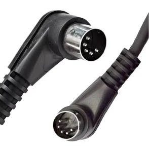 Wavelink High Quality Mini Din MIDI Connector Cable 24-30AWG Right Angle Male 5 Pin PVC Jacket Twisted Pair Braid Shielding
