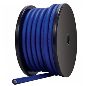 High Quality 0 AWG 50ft OFC Power Cable Transparent Matte Blue 0 Ga Stranded Copper PVC Insulation Flexible 12V Battery Cable